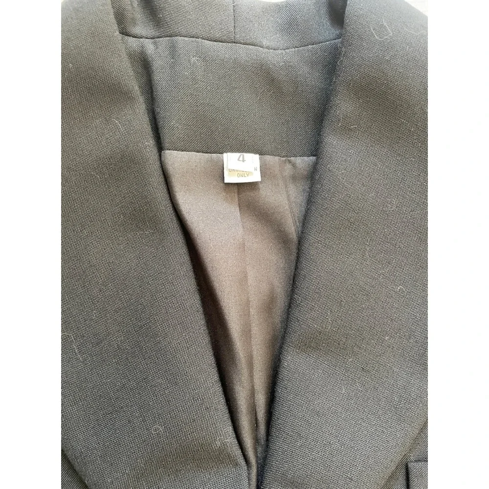 Chanel Beaute Vintage 1999 Uniform Blazer Jacket Black Shawl Collar Size 4